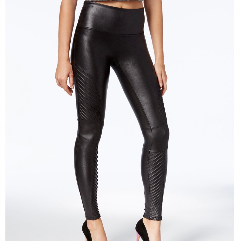 Spanx Faux Leather Moto Leggings